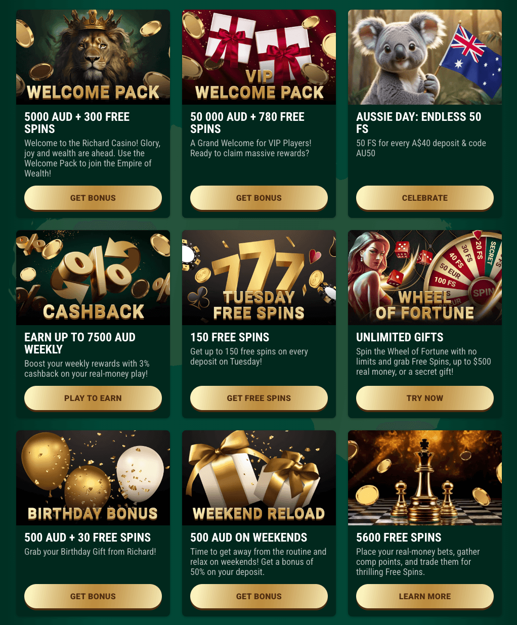 Richard Casino Bonuses